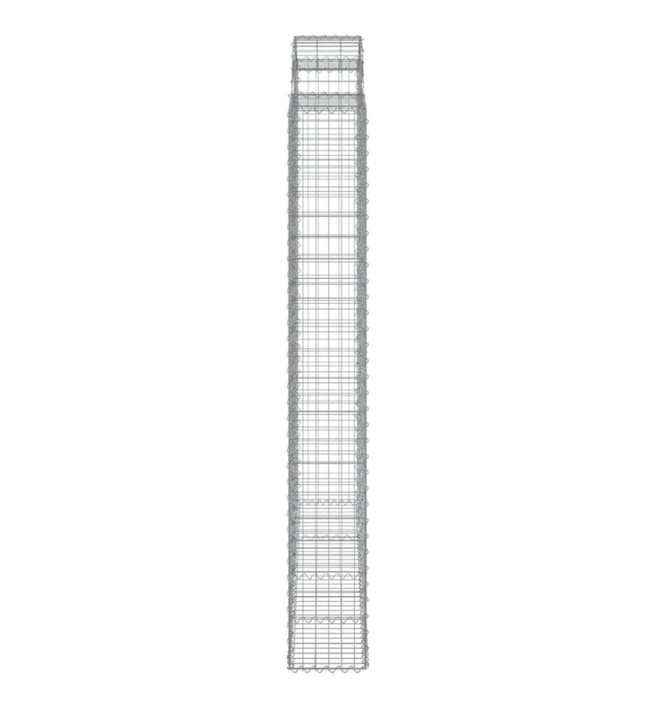 Paniers à gabions arqués 4 pcs 200x30x220/240 cm fer galvanisé