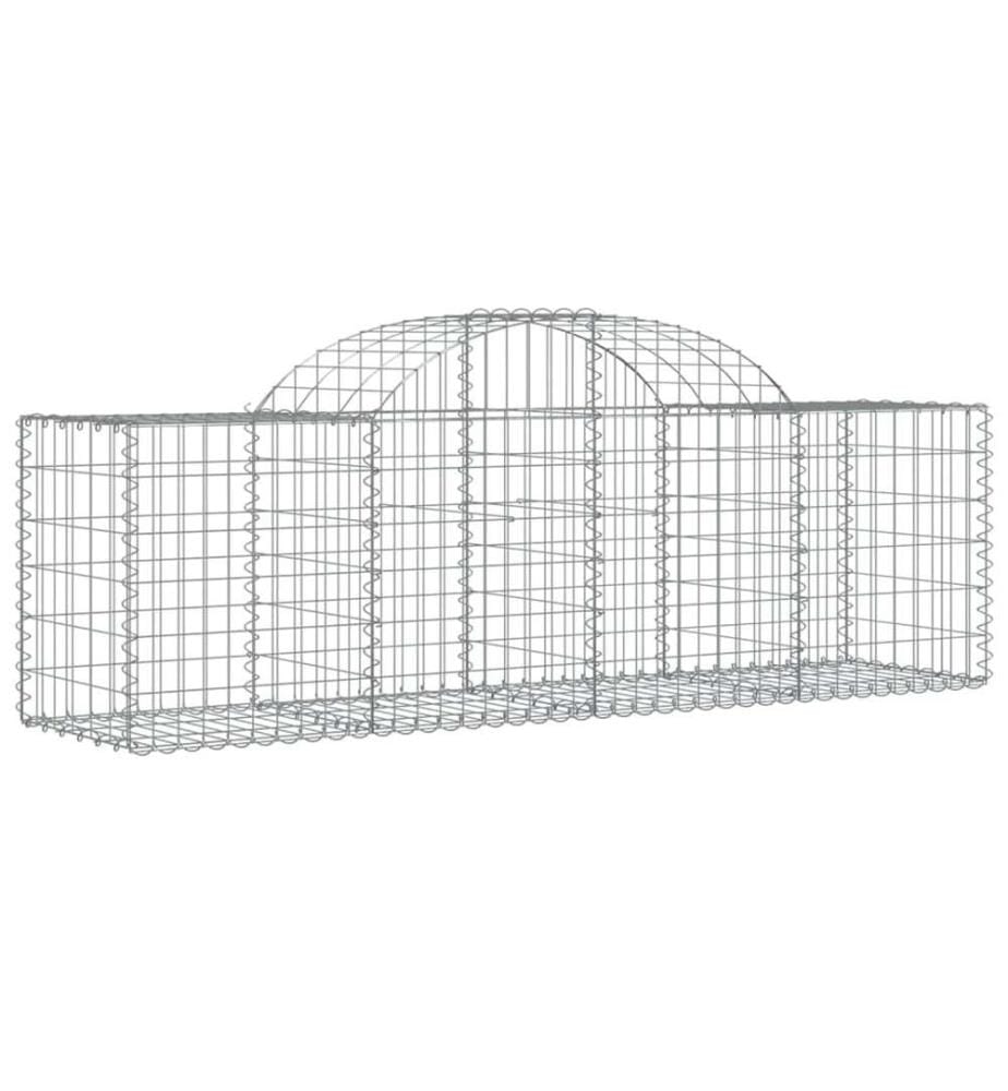 Paniers à gabions arqués 10 pcs 200x50x60/80 cm Fer galvanisé
