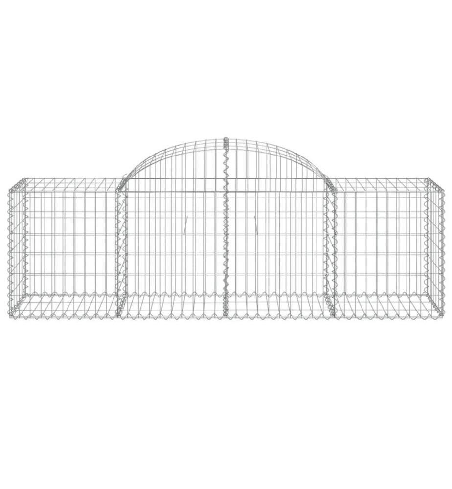 Paniers à gabions arqués 10 pcs 200x50x60/80 cm Fer galvanisé