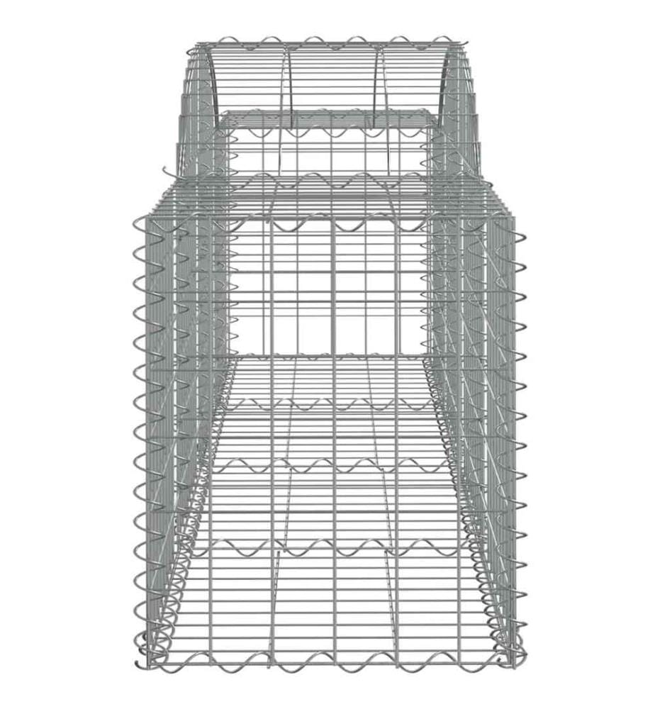 Paniers à gabions arqués 10 pcs 200x50x60/80 cm Fer galvanisé