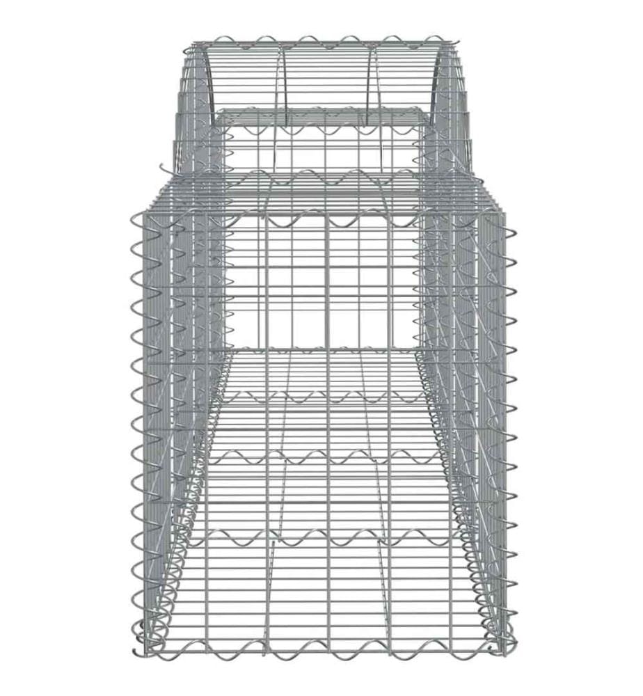 Paniers à gabions arqués 40 pcs 200x50x60/80 cm fer galvanisé