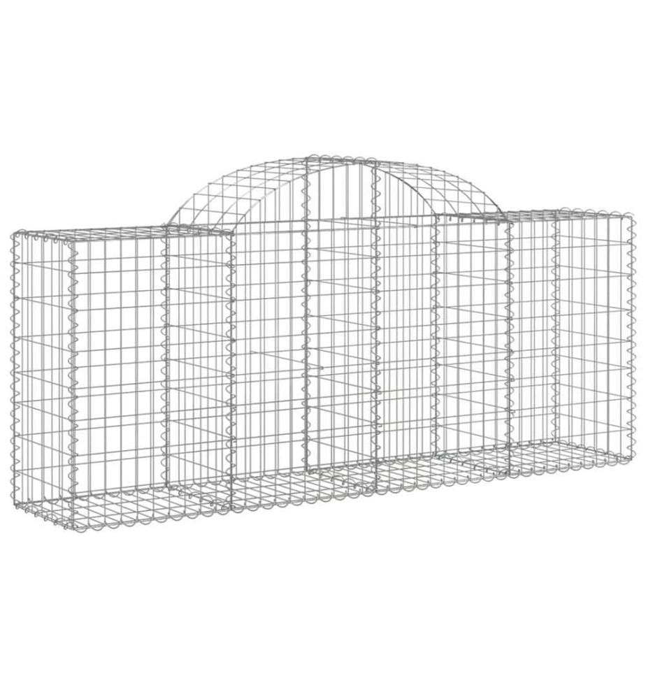 Paniers à gabions arqués 2 pcs 200x50x80/100 cm Fer galvanisé
