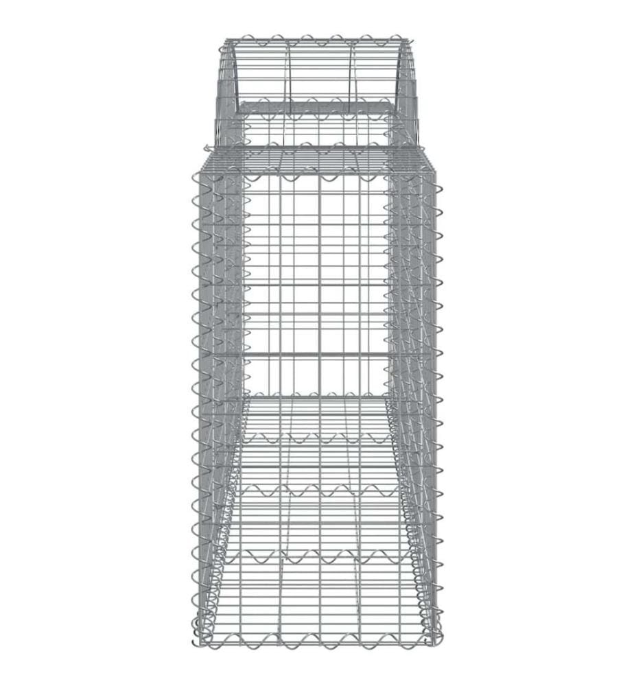 Paniers à gabions arqués 2 pcs 200x50x80/100 cm Fer galvanisé