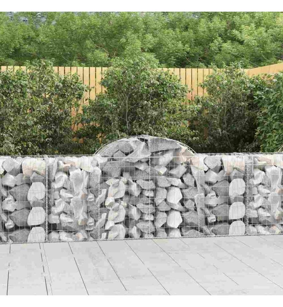 Paniers à gabions arqués 11 pcs 200x50x80/100 cm Fer galvanisé