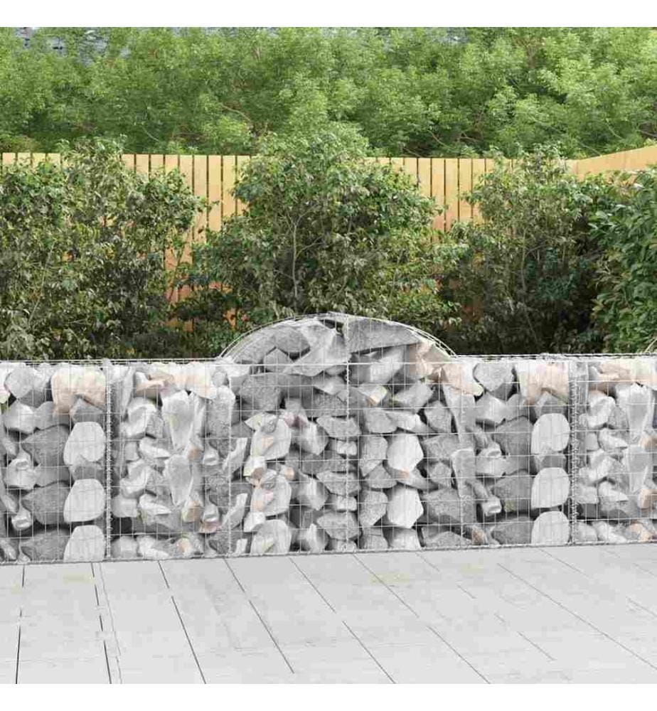 Paniers à gabions arqués 30 pcs 200x50x80/100 cm Fer galvanisé