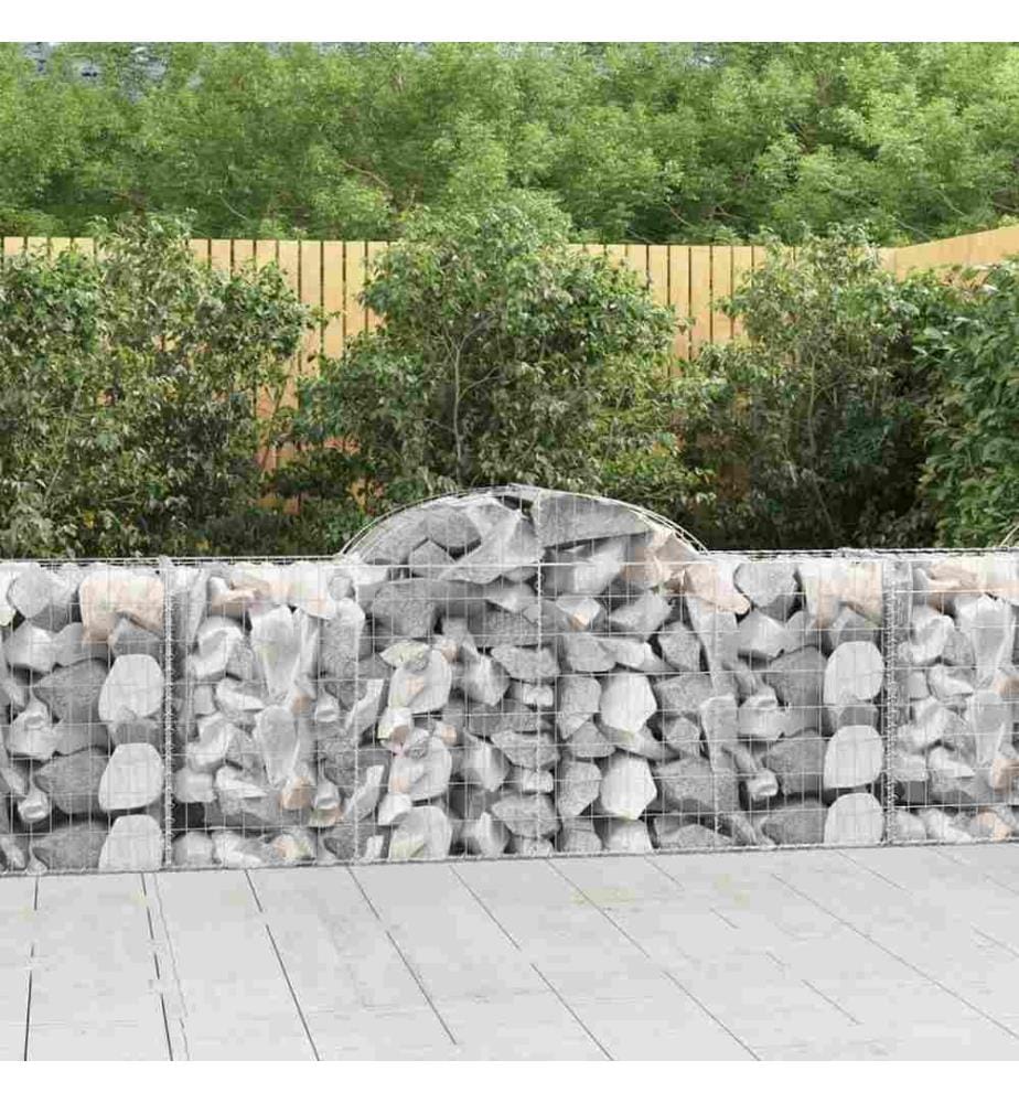 Paniers à gabions arqués 40 pcs 200x50x80/100 cm Fer galvanisé