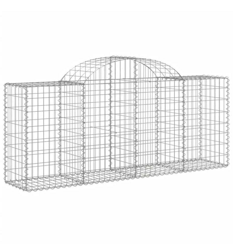 Paniers à gabions arqués 50 pcs 200x50x80/100 cm Fer galvanisé