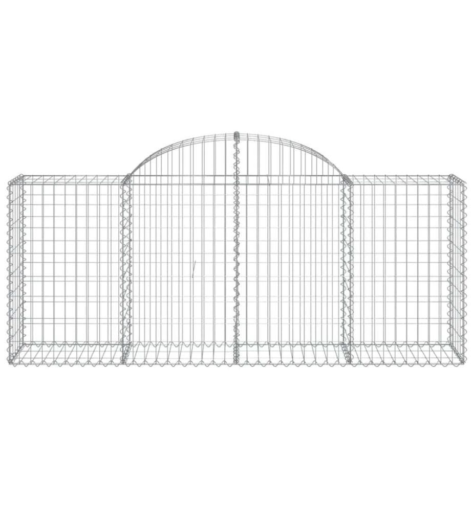 Paniers à gabions arqués 50 pcs 200x50x80/100 cm Fer galvanisé