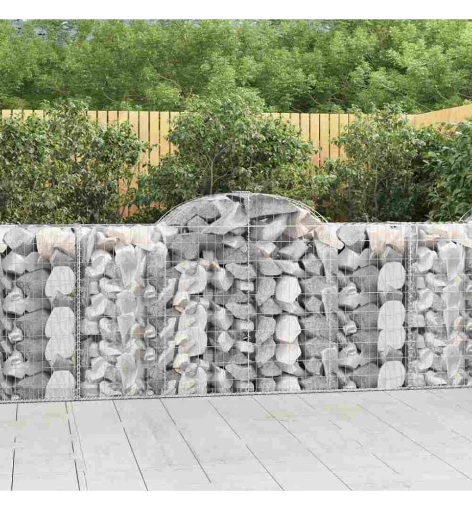 Paniers à gabions arqués 11 pcs 200x50x100/120 cm fer galvanisé