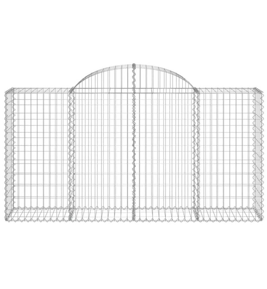 Paniers à gabions arqués 11 pcs 200x50x100/120 cm fer galvanisé