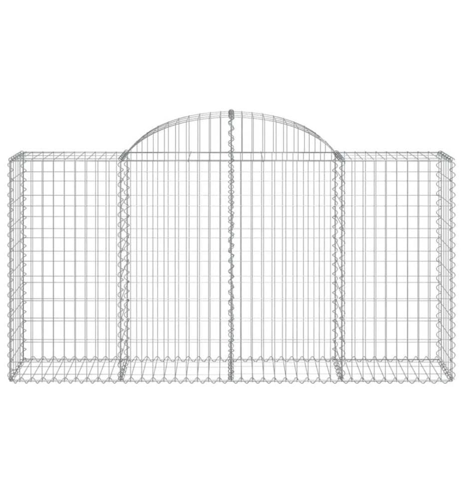Paniers à gabions arqués 40 pcs 200x50x100/120 cm fer galvanisé
