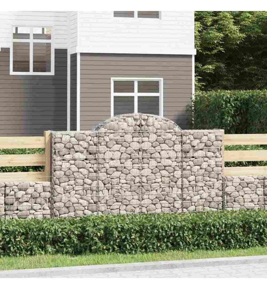 Paniers à gabions arqués 40 pcs 200x50x120/140 cm Fer galvanisé