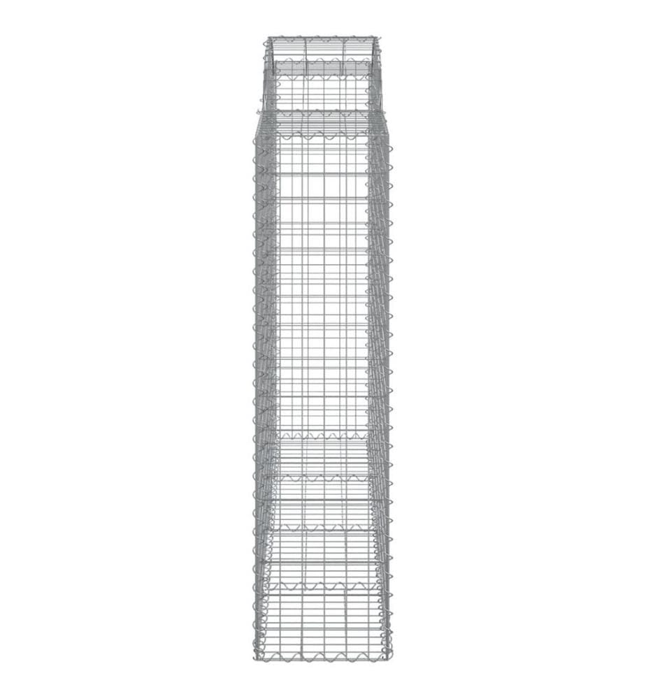 Paniers à gabions arqués 5 pcs 200x50x160/180 cm Fer galvanisé