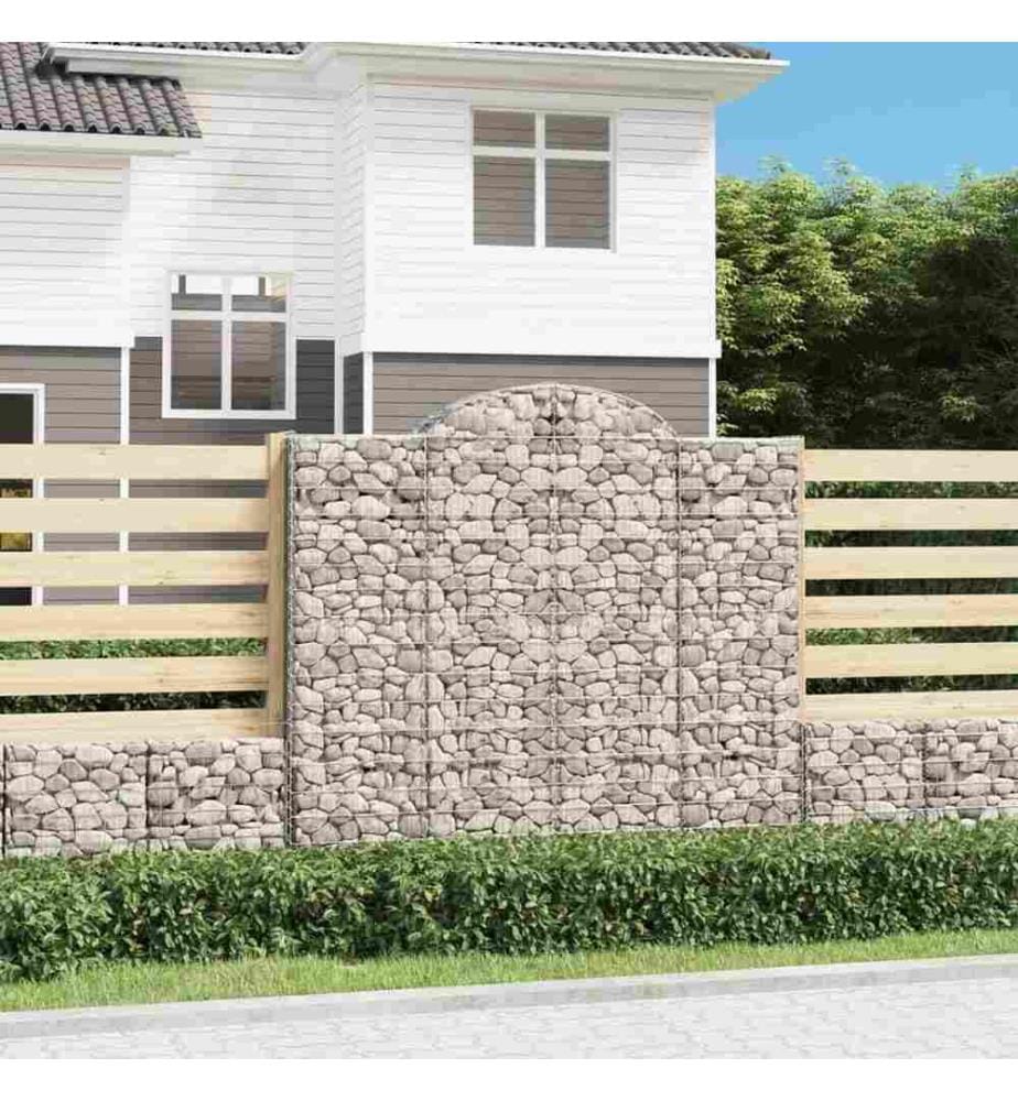 Paniers à gabions arqués 5 pcs 200x50x180/200 cm Fer galvanisé