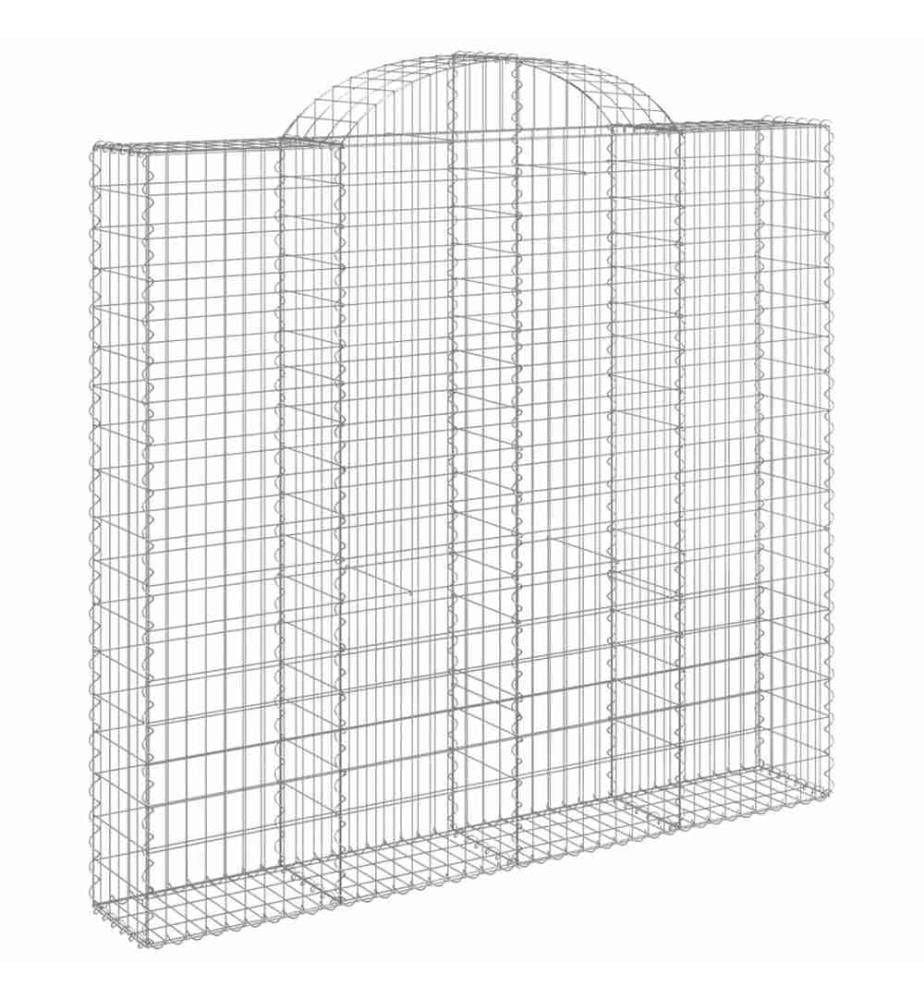 Paniers à gabions arqués 6 pcs 200x50x180/200 cm Fer galvanisé