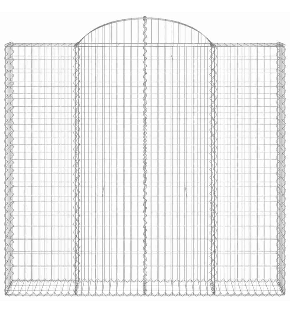 Paniers à gabions arqués 6 pcs 200x50x180/200 cm Fer galvanisé