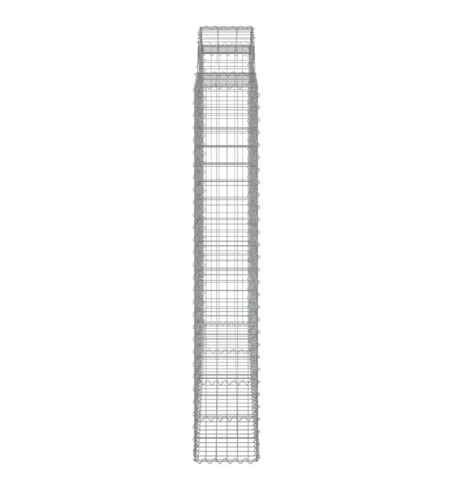 Paniers à gabions arqués 6 pcs 200x50x180/200 cm Fer galvanisé