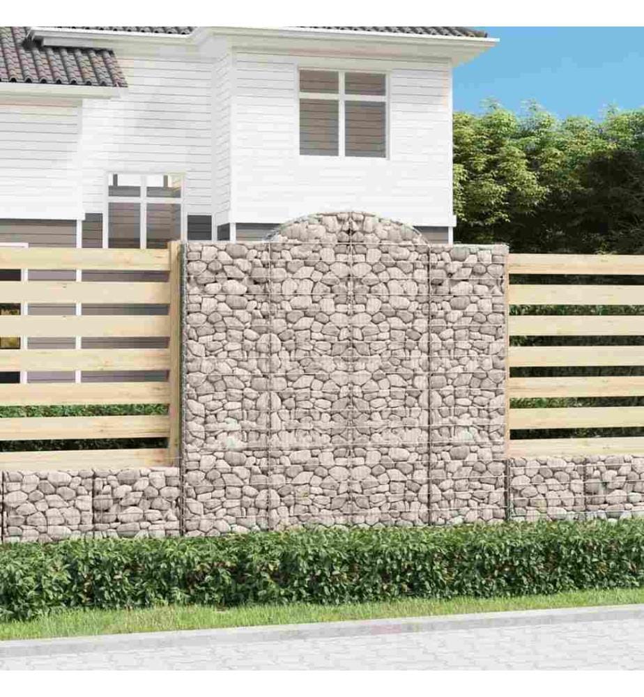 Paniers à gabions arqués 5 pcs 200x50x200/220 cm Fer galvanisé