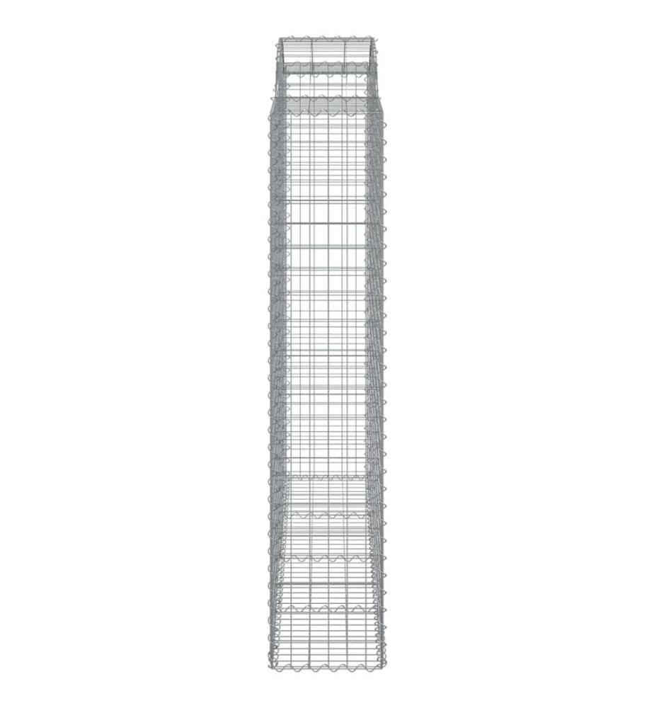 Paniers à gabions arqués 5 pcs 200x50x200/220 cm Fer galvanisé
