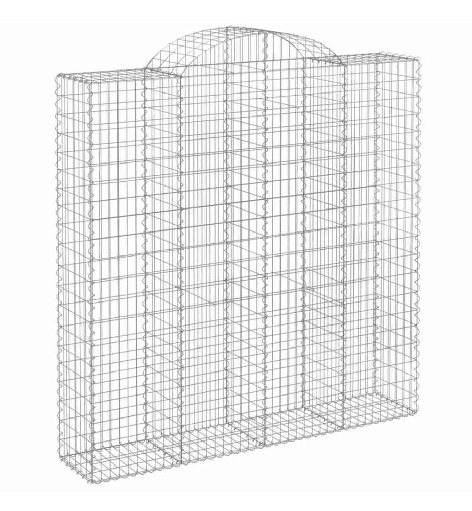 Paniers à gabions arqués 6 pcs 200x50x200/220 cm Fer galvanisé