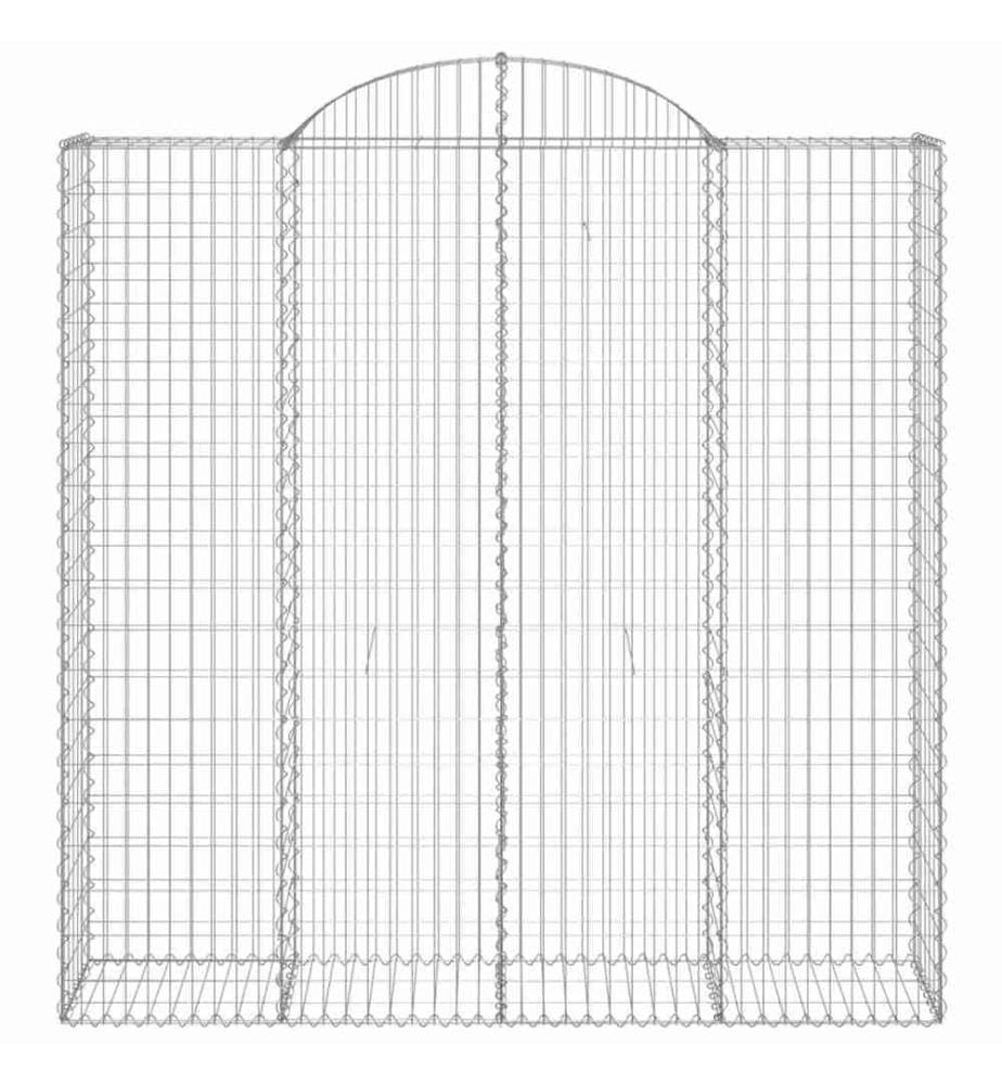 Paniers à gabions arqués 6 pcs 200x50x200/220 cm Fer galvanisé