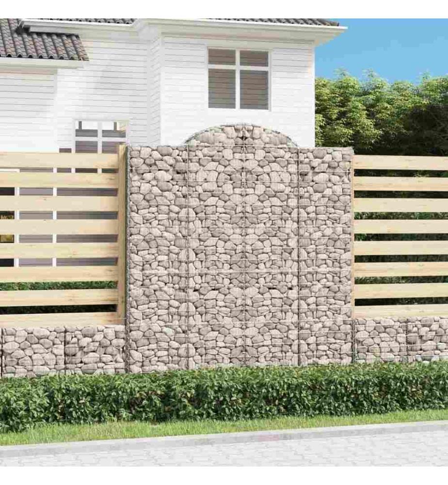 Paniers à gabions arqués 5 pcs 200x50x220/240 cm Fer galvanisé