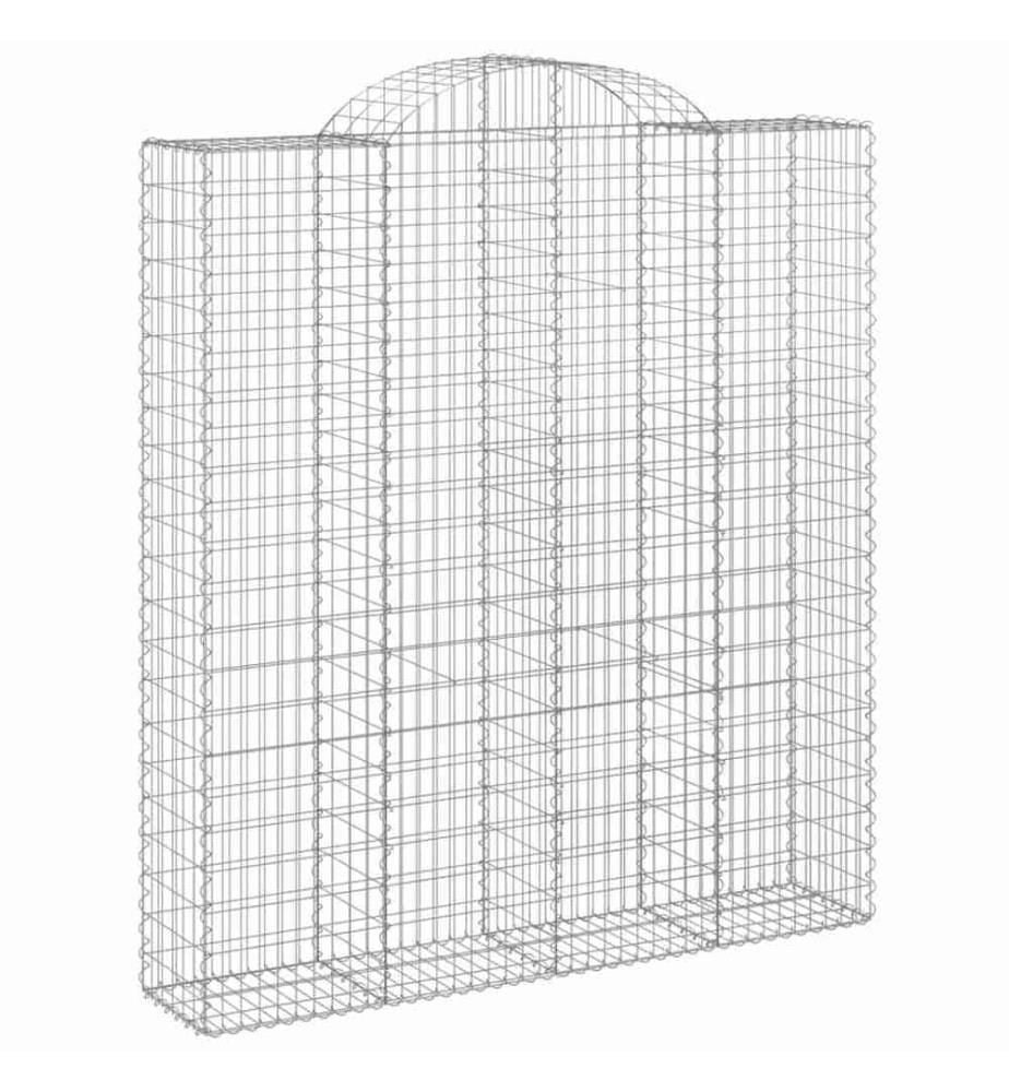 Paniers à gabions arqués 5 pcs 200x50x220/240 cm Fer galvanisé