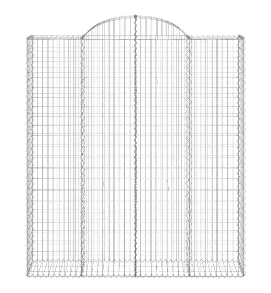 Paniers à gabions arqués 5 pcs 200x50x220/240 cm Fer galvanisé