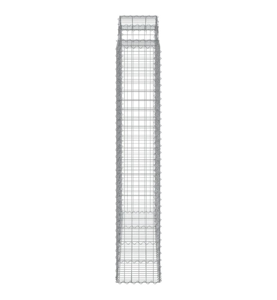 Paniers à gabions arqués 5 pcs 200x50x220/240 cm Fer galvanisé