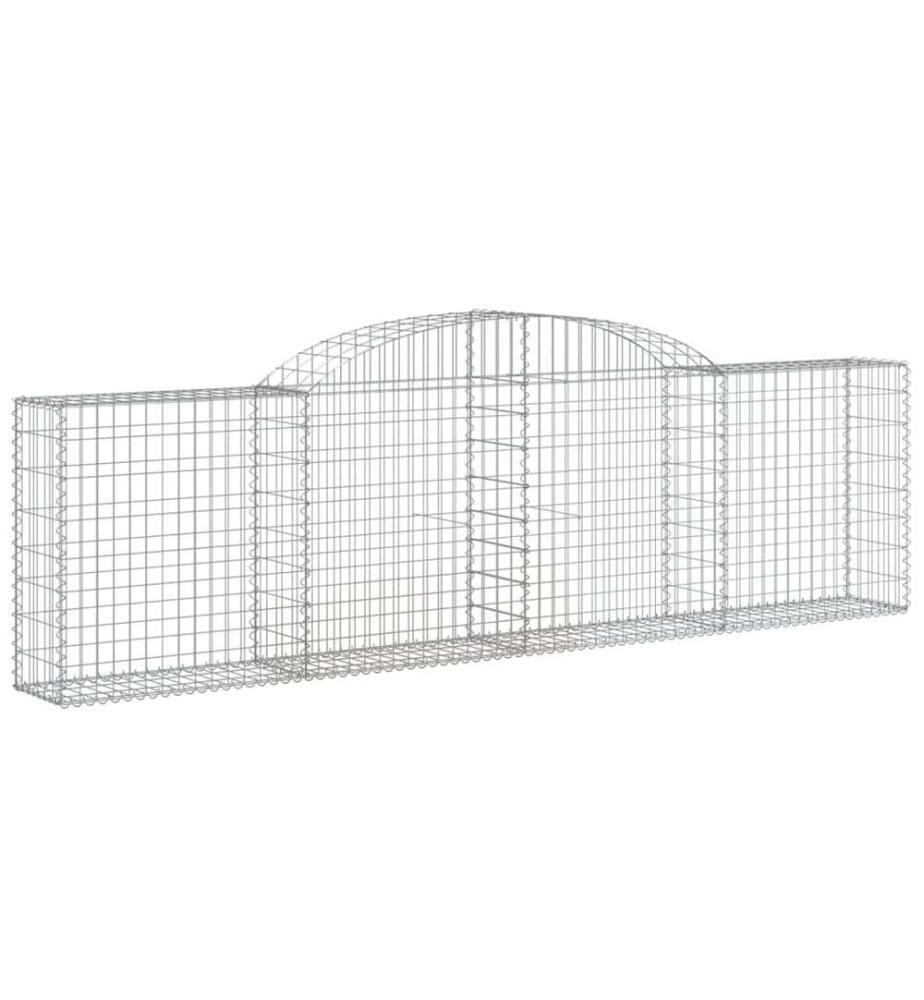 Paniers à gabions arqués 5 pcs 300x30x80/100 cm fer galvanisé