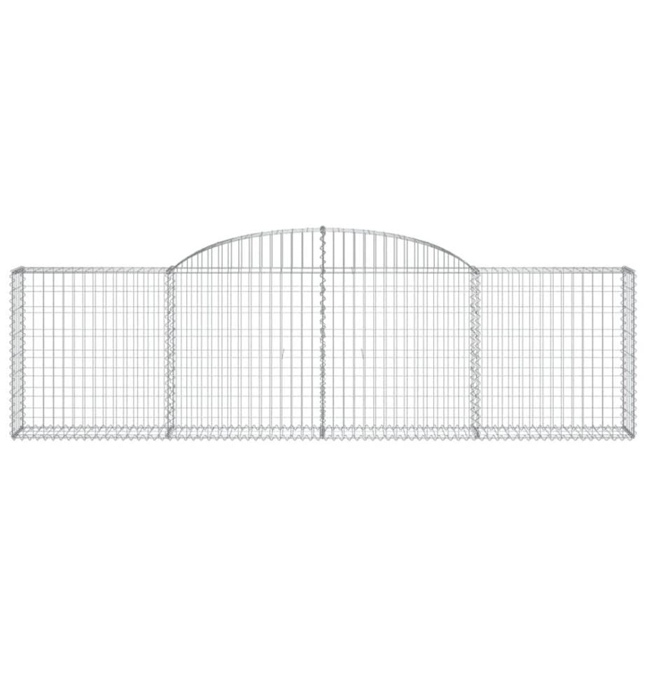 Paniers à gabions arqués 5 pcs 300x30x80/100 cm fer galvanisé