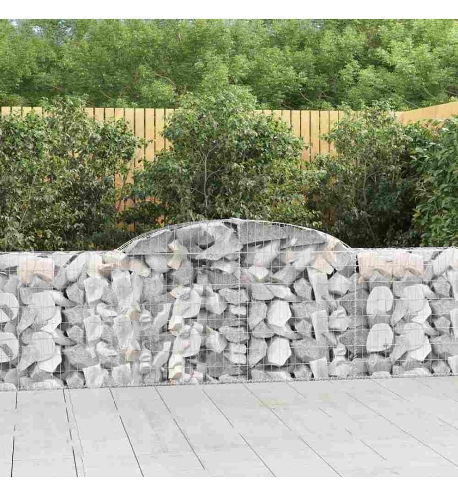 Paniers à gabions arqués 6 pcs 300x30x80/100 cm fer galvanisé