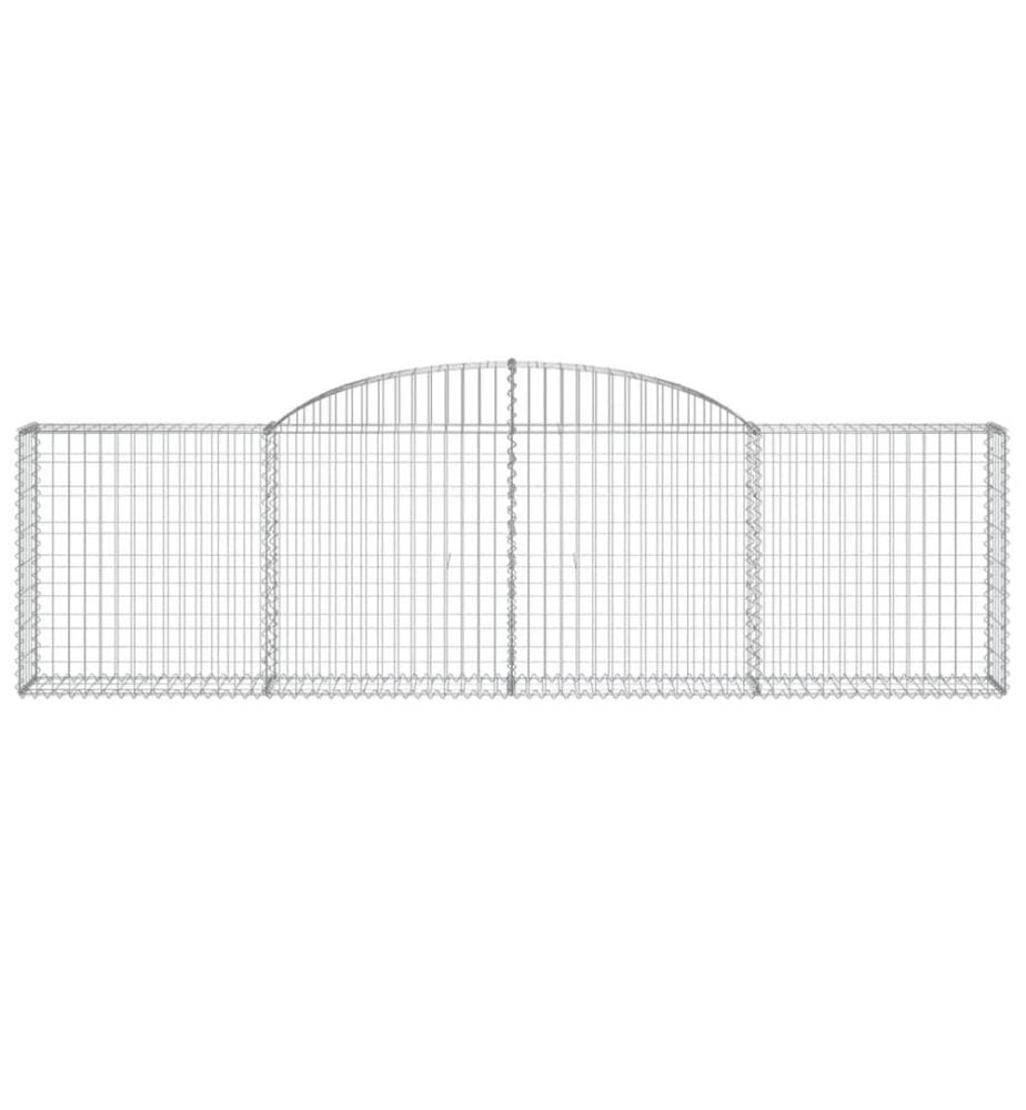 Paniers à gabions arqués 6 pcs 300x30x80/100 cm fer galvanisé