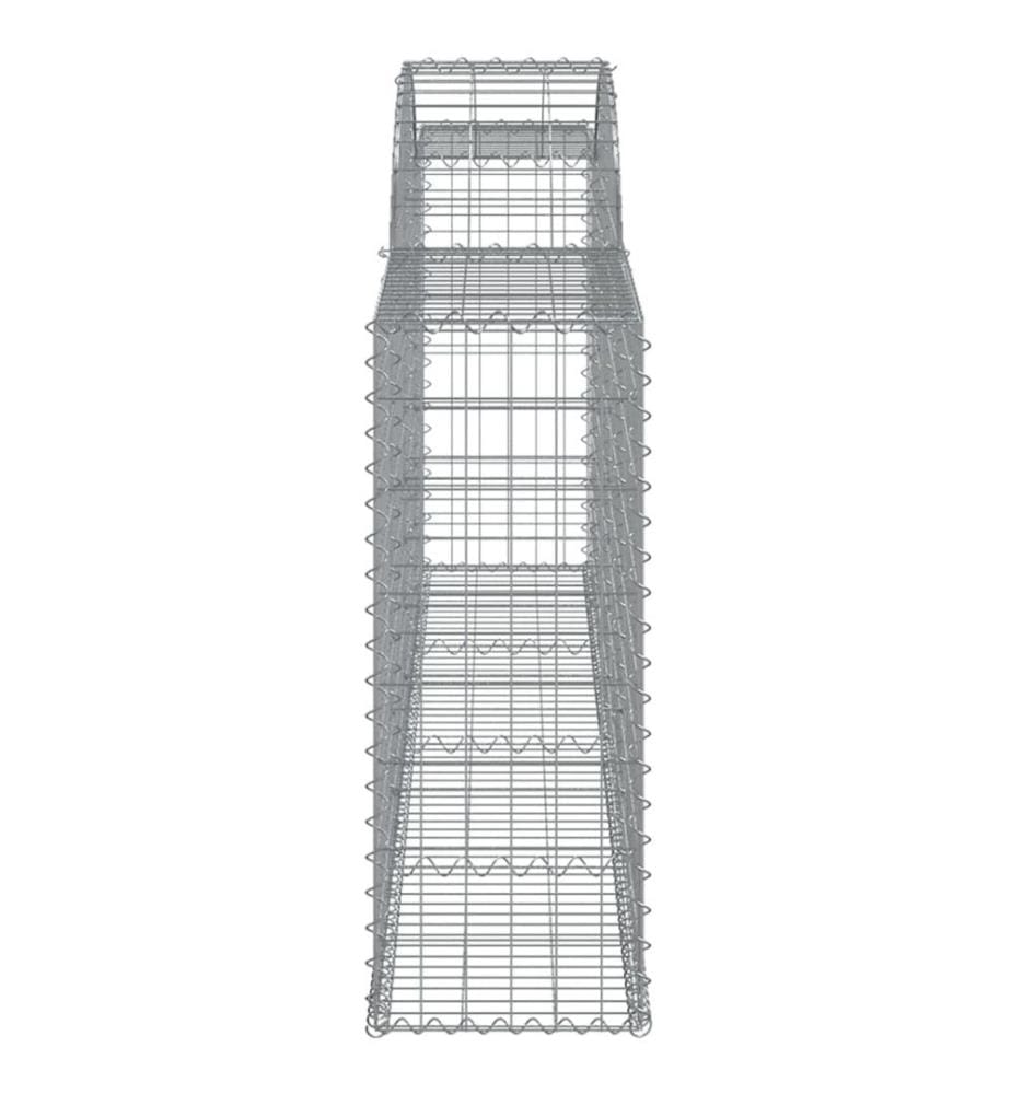 Paniers à gabions arqués 6 pcs 300x30x80/100 cm fer galvanisé