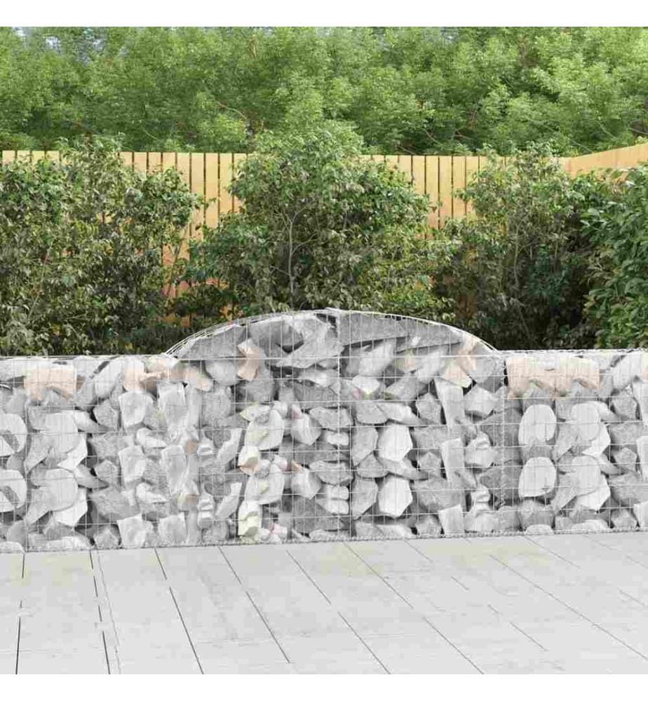 Paniers à gabions arqués 8 pcs 300x30x80/100 cm fer galvanisé