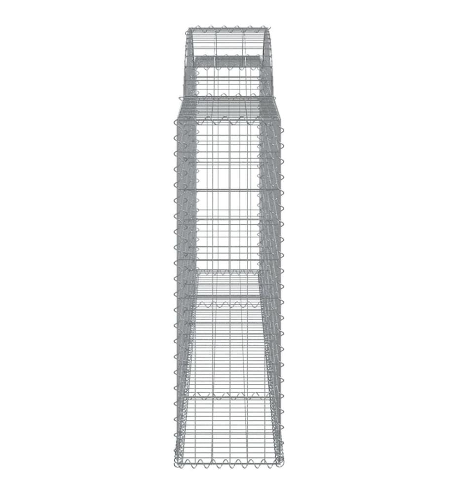Paniers à gabions arqués 30 pcs 300x30x100/120 cm fer galvanisé