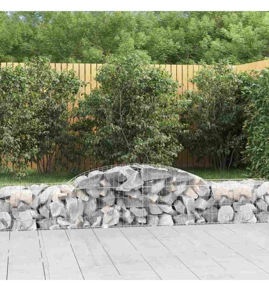 Paniers à gabions arqués 2 pcs 300x50x40/60 cm fer galvanisé