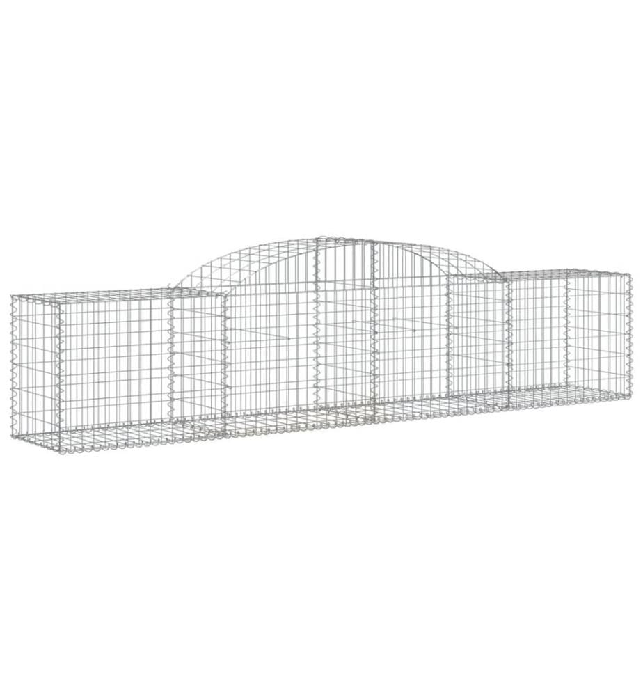 Paniers à gabions arqués 6 pcs 300x50x60/80 cm fer galvanisé