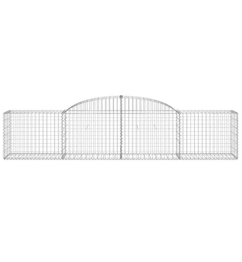 Paniers à gabions arqués 6 pcs 300x50x60/80 cm fer galvanisé