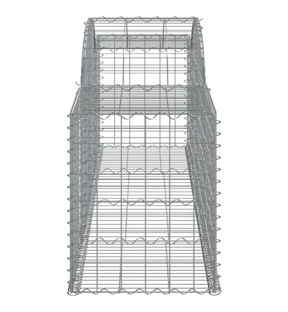 Paniers à gabions arqués 6 pcs 300x50x60/80 cm fer galvanisé