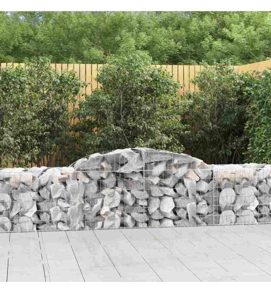 Paniers à gabions arqués 17 pcs 300x50x60/80 cm fer galvanisé