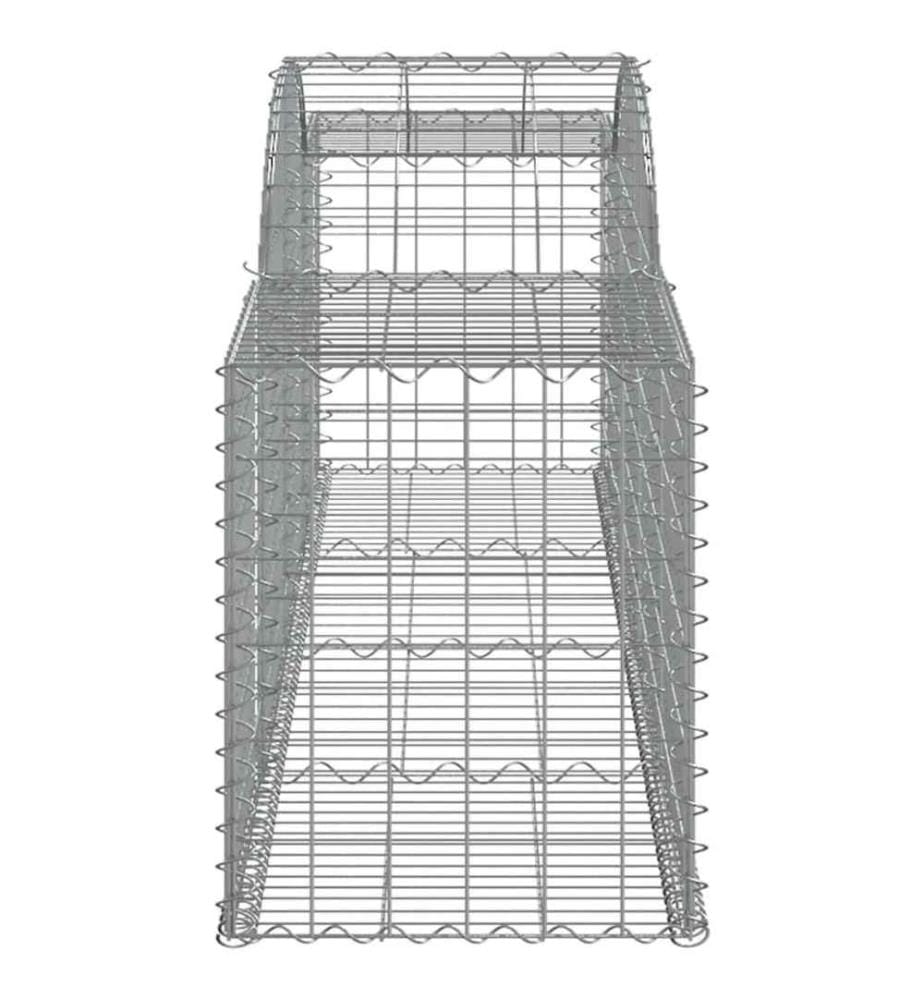 Paniers à gabions arqués 17 pcs 300x50x60/80 cm fer galvanisé
