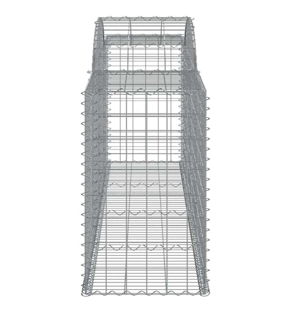 Paniers à gabions arqués 5 pcs 300x50x80/100 cm fer galvanisé