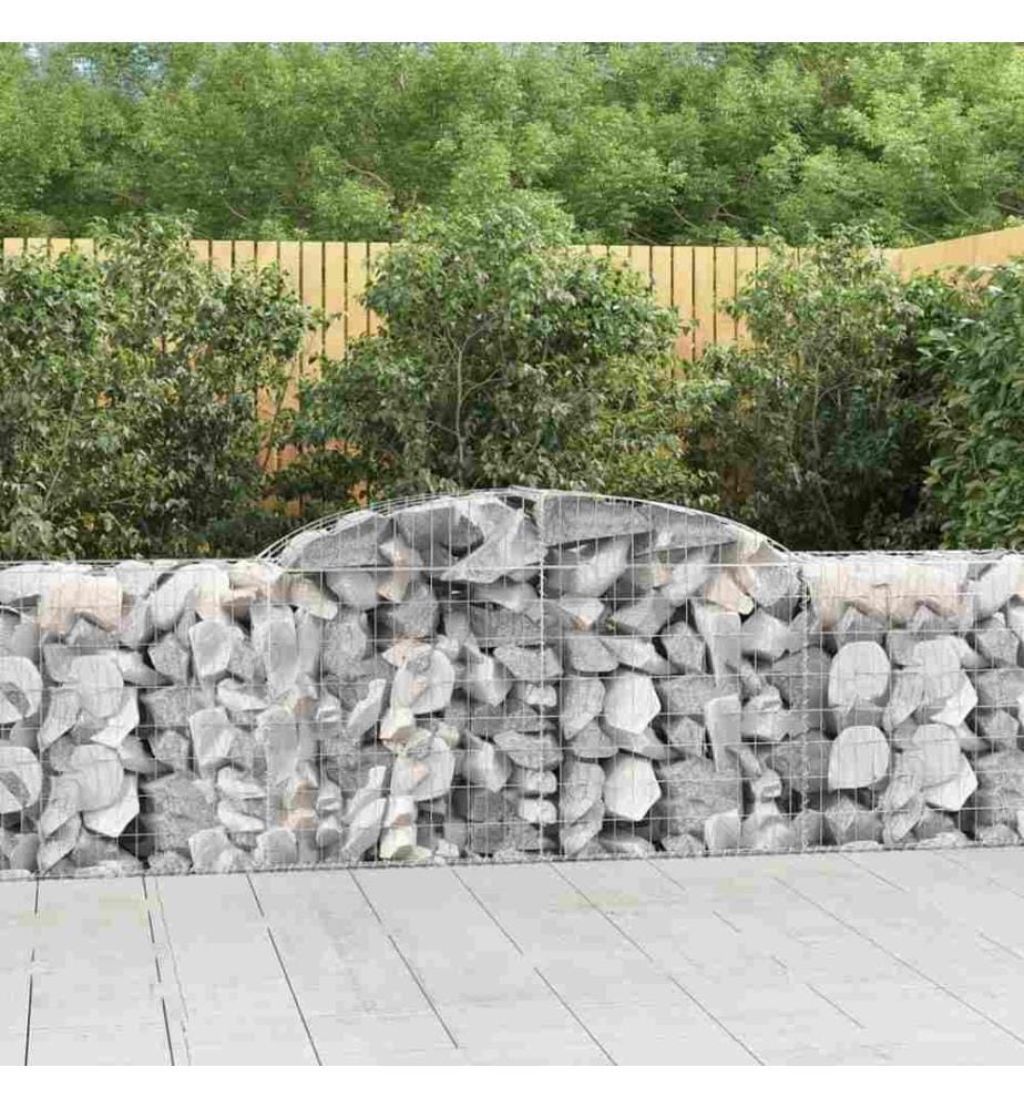 Paniers à gabions arqués 25 pcs 300x50x80/100 cm fer galvanisé