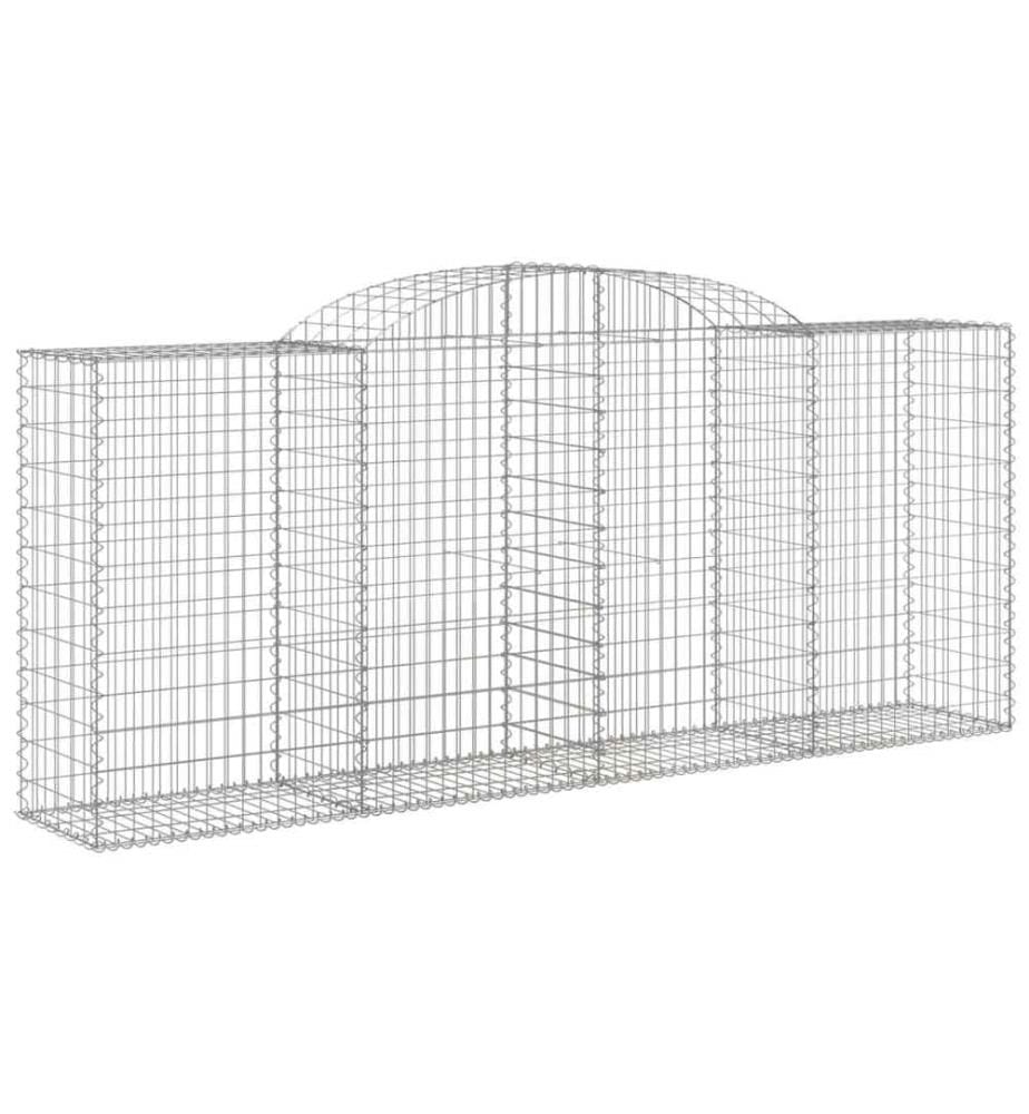 Paniers à gabions arqués 2 pcs 300x50x120/140 cm fer galvanisé