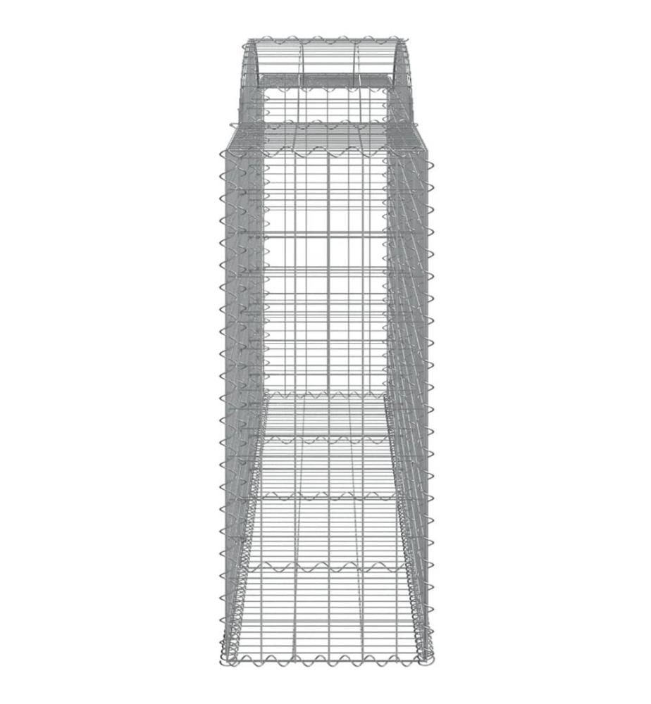 Paniers à gabions arqués 2 pcs 300x50x120/140 cm fer galvanisé