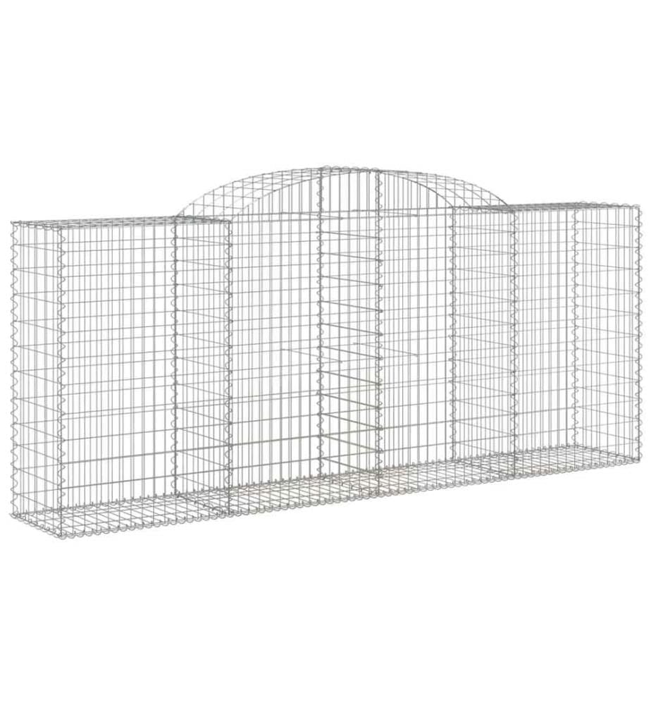 Paniers à gabions arqués 10 pcs 300x50x120/140 cm fer galvanisé