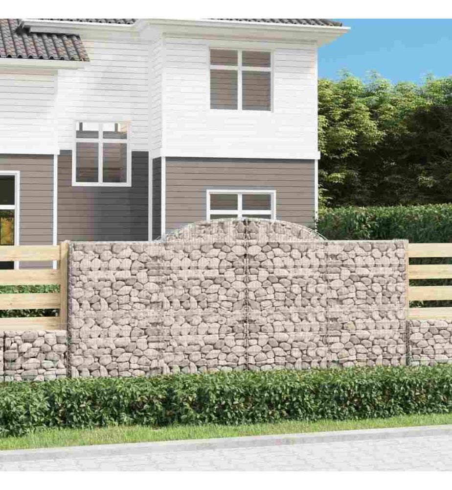 Paniers à gabions arqués 11 pcs 300x50x140/160 cm fer galvanisé