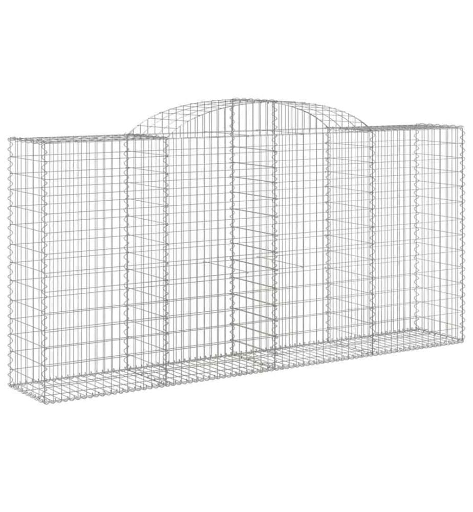 Paniers à gabions arqués 12 pcs 300x50x140/160 cm fer galvanisé