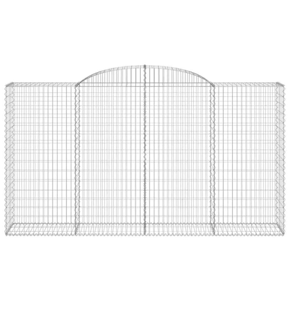 Paniers à gabions arqués 6 pcs 300x50x160/180 cm fer galvanisé